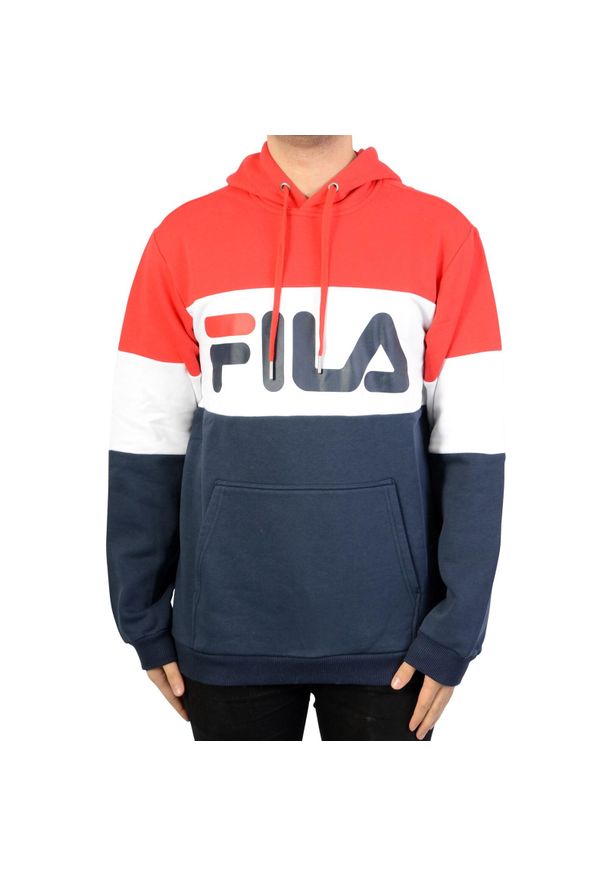 Fila - Bluza z Kapturem Night Blocked Rozmiar S Czerwony - 687001-G06. Typ kołnierza: kaptur. Kolor: wielokolorowy. Materiał: tkanina