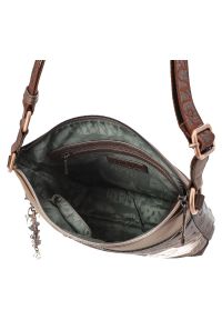 Brązowa Torebka Anekke Elegancka Damska Listonoszka Na Ramię. Kolor: brązowy. Wzór: aplikacja. Materiał: skórzane, zdobione. Styl: elegancki. Rodzaj torebki: na ramię #3