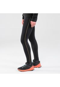 EVADICT - Legginsy do biegania w terenie damskie Kiprun Run 900. Kolor: czarny. Materiał: poliester, skóra. Długość: długie. Sport: bieganie #1