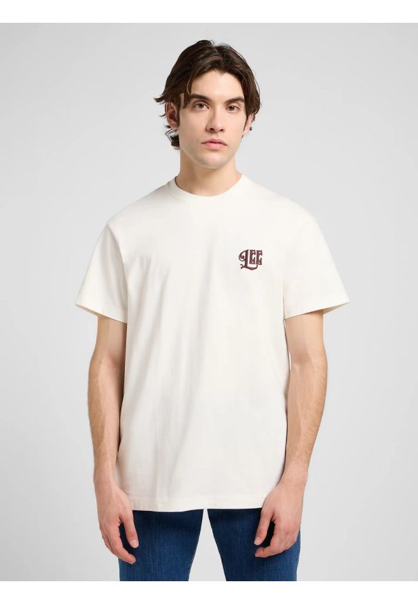 Lee - MESKA KOSZULKA LEE RELAXED GRAPHIC TEE ECRU 112370511
