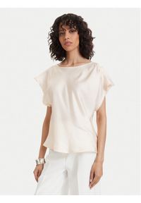 Maryley Bluzka 26EB013/31SA Beżowy jasny Regular Fit. Kolor: beżowy. Materiał: wiskoza #1