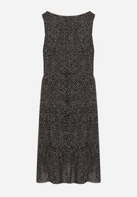 Born2be - Czarna Bawełniana Sukienka w Kropki z Falbanami Zerolia. Okazja: do pracy, na co dzień, na spotkanie biznesowe. Kolor: czarny. Materiał: bawełna. Wzór: kropki. Typ sukienki: proste. Styl: casual, klasyczny, biznesowy #4