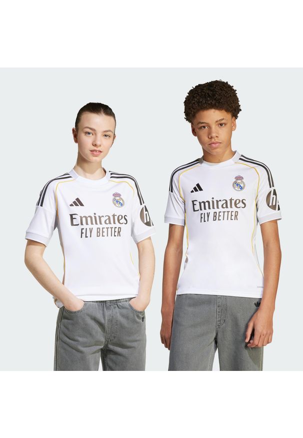 Adidas - Koszulka Real Madrid 25/26 Home Kids. Kolor: biały. Sport: piłka nożna