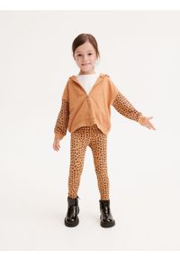 Reserved - Bawełniane legginsy w cętki - beżowy. Kolor: beżowy. Materiał: bawełna #1