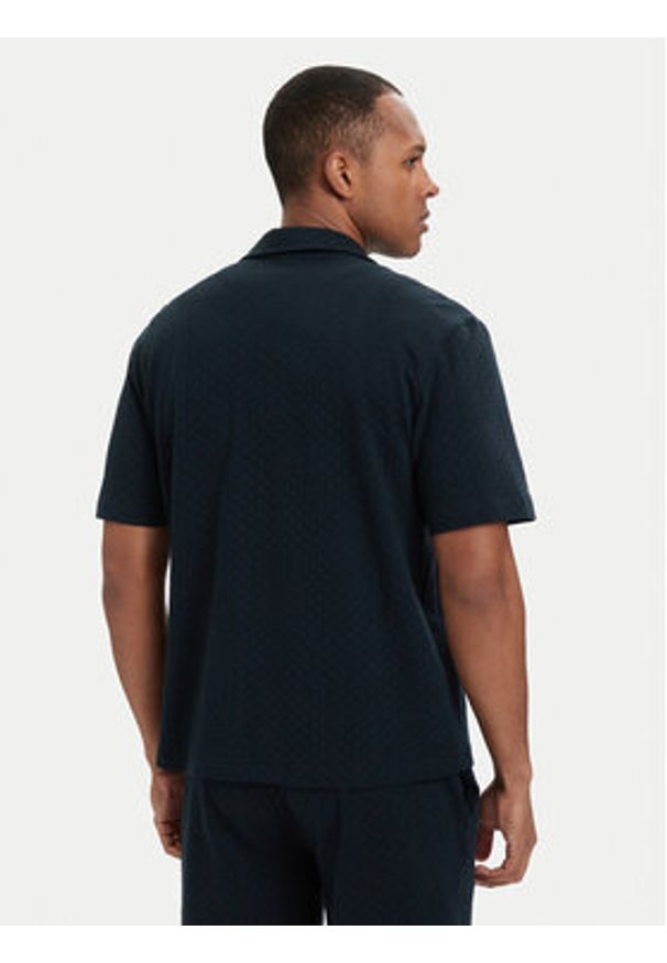 Karl Lagerfeld - KARL LAGERFELD Koszula B2M46063 Granatowy Slim Fit. Typ kołnierza: dekolt w karo. Kolor: niebieski. Materiał: bawełna