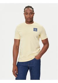 Calvin Klein Jeans T-Shirt Gradient Monogram LV04RC859G Żółty Regular Fit. Kolor: żółty. Materiał: bawełna. Wzór: gradientowy