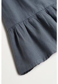 Mango Kids - Sukienka dziecięca Lucia 116-164 cm. Kolor: szary. Materiał: tkanina, len, materiał, bawełna. Długość rękawa: krótki rękaw. Wzór: gładki. Typ sukienki: oversize #4