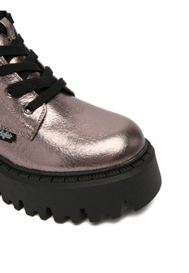 Buffalo Trzewiki Aspen Lace Up Mid 1622596 Srebrny. Kolor: srebrny. Materiał: skóra