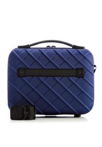 Wittchen - Kosmetyczka podróżna z ABS-u w ukośną kratkę granatowa. Kolor: niebieski. Wzór: kratka #3