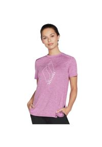 skechers - Skechers Diamond Blissful Tee, damski t-shirt. Kolor: fioletowy