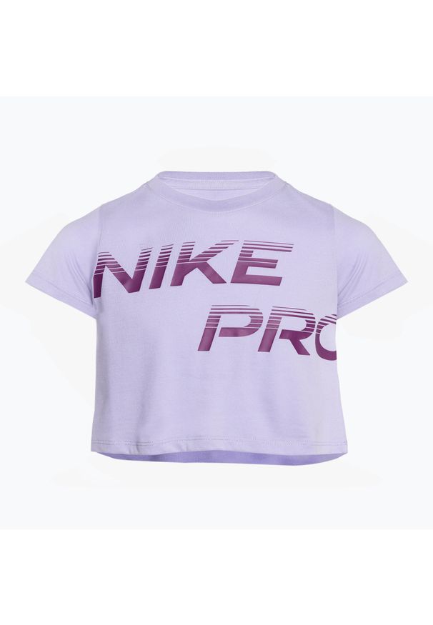 Koszulka dziecięca Nike Pro Dri-Fit Cropped. Kolor: fioletowy. Technologia: Dri-Fit (Nike)