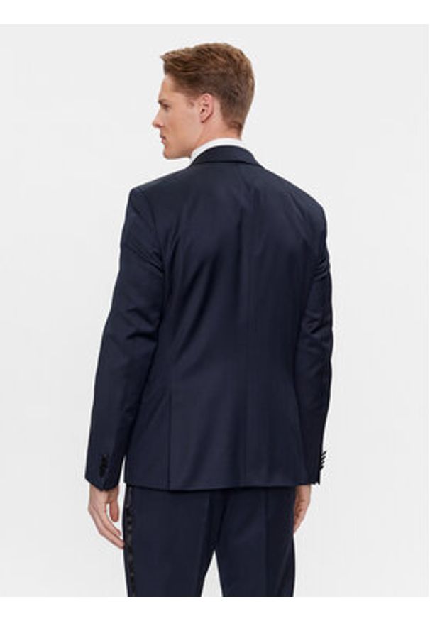 BOSS - Boss Garnitur H-Huge-2Pcs-Tux-224 50493306 Granatowy Slim Fit. Kolor: niebieski. Materiał: wełna