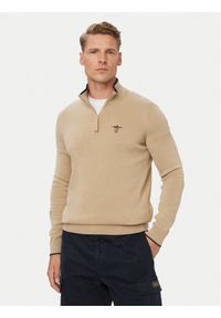 Aeronautica Militare Sweter 262MA1670UL00506 Beżowy Regular Fit. Kolor: beżowy. Materiał: bawełna #1