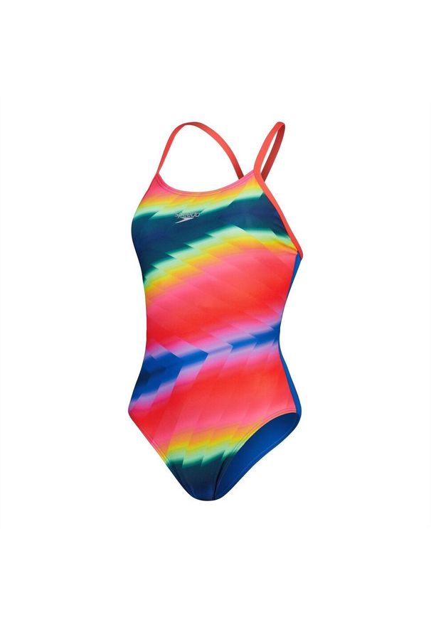 Strój kąpielowy jednoczęściowy damski na basen Speedo Allover. Kolor: wielokolorowy, różowy, czerwony, zielony, niebieski
