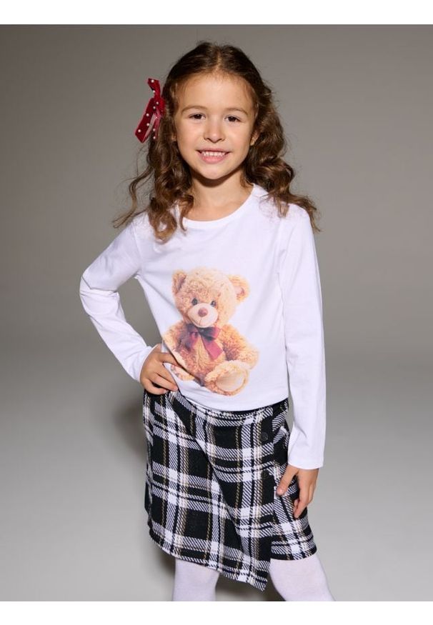 Sinsay - Bawełniana koszulka z nadrukiem misia - wielobarwny. Materiał: bawełna. Wzór: nadruk