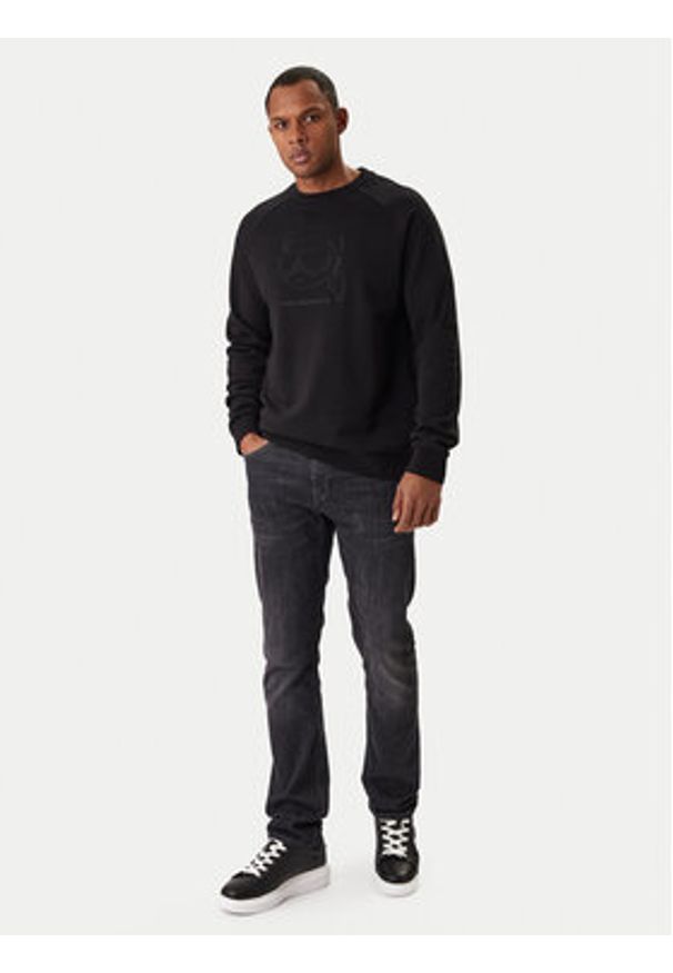 Karl Lagerfeld - KARL LAGERFELD Bluza 705024 561910 Czarny Regular Fit. Typ kołnierza: dekolt w karo. Kolor: czarny. Materiał: syntetyk