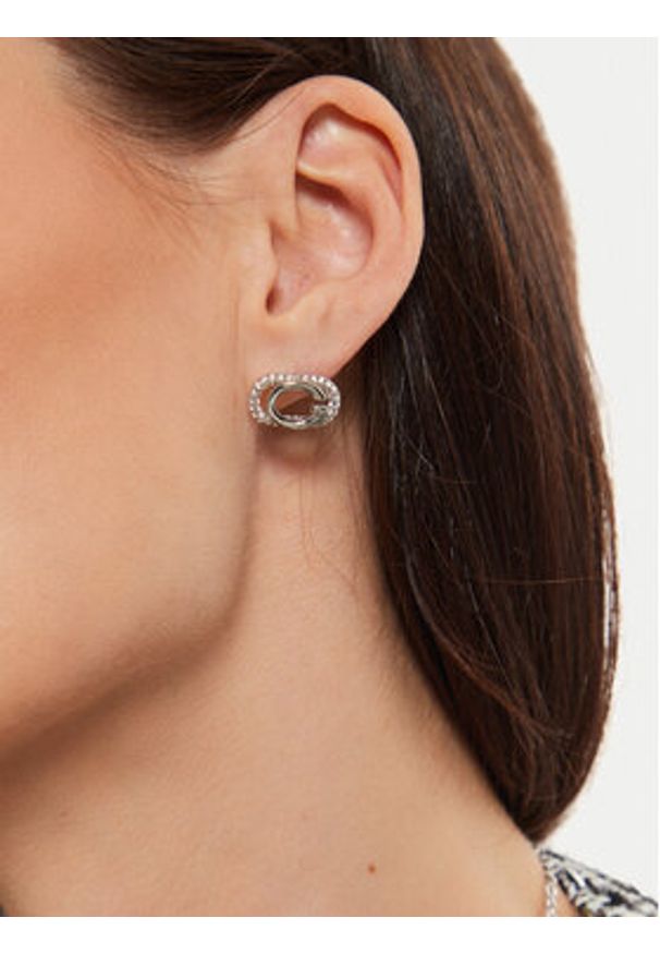 Guess Kolczyki JUBE04 511JW Srebrny. Materiał: metalowe. Kolor: srebrny