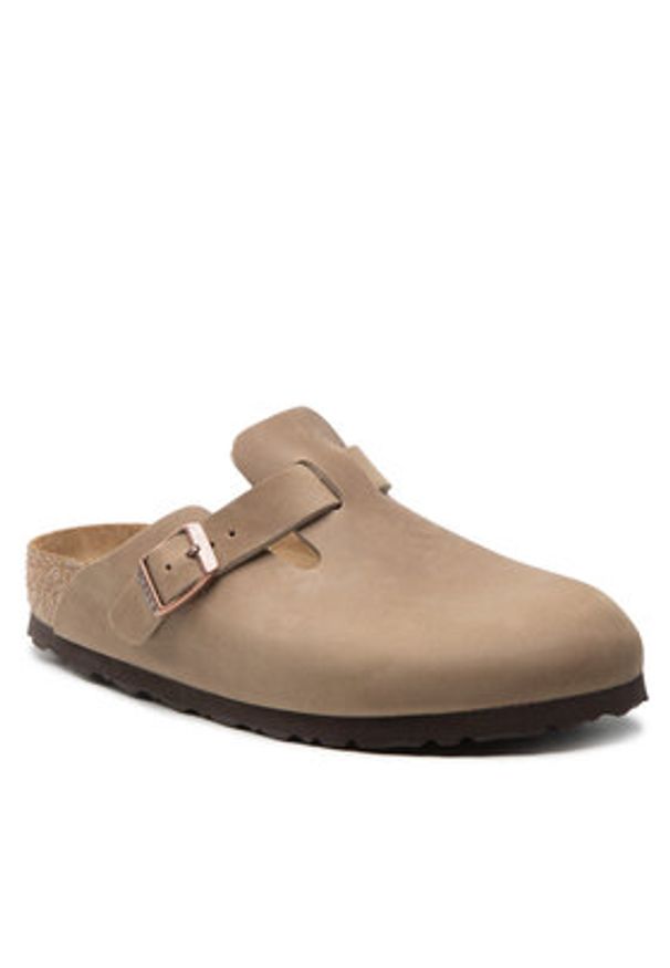 Birkenstock Klapki Boston Bs 960813 Beżowy. Kolor: beżowy. Materiał: nubuk, skóra