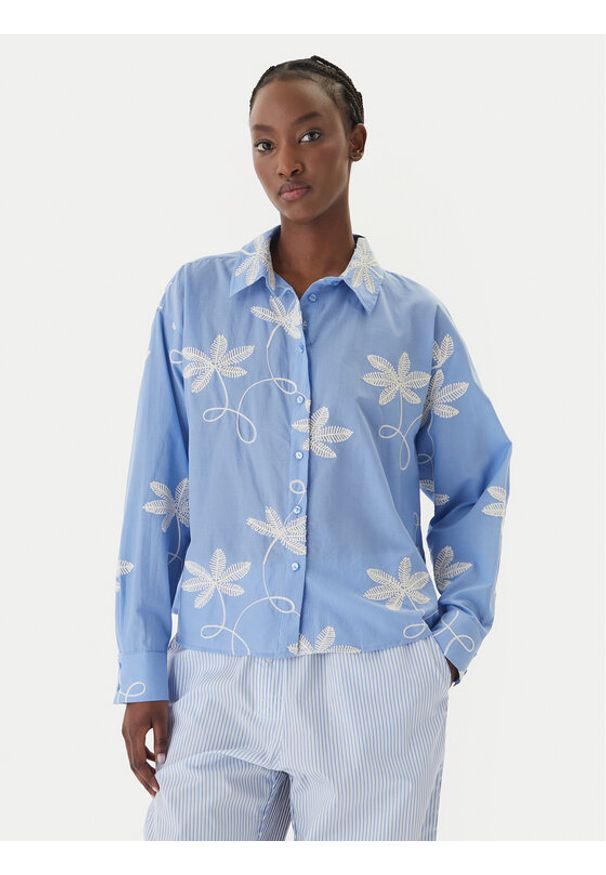 LOLA CASADEMUNT Koszula LS2615089 Niebieski Relaxed Fit. Kolor: niebieski. Materiał: bawełna