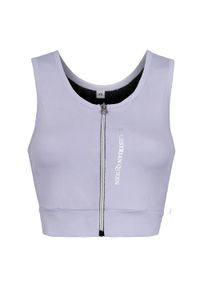 Koszulka jeździecka damska croptop EQUESTRIAN QUEEN Adeline 25SS. Kolor: fioletowy, wielokolorowy, różowy. Materiał: materiał. Sport: fitness #1