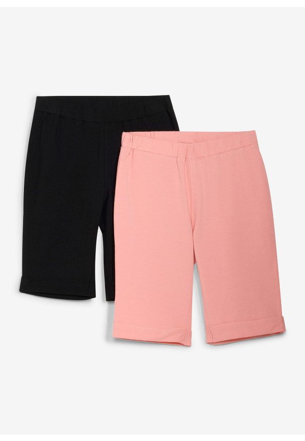 bonprix - Spodenki kolarki z bawełny organicznej (2 pary). Kolor: czarny. Materiał: bawełna. Sezon: lato