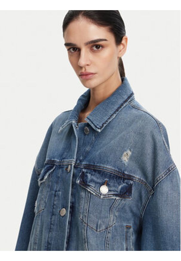 Pinko - PINKO Kurtka jeansowa Gaborone 104644 Niebieski Regular Fit. Kolor: niebieski. Materiał: bawełna