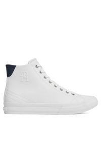 TOMMY HILFIGER - Tommy Hilfiger Sneakersy Th Hi Vulc Street Lth Ess FM0FM04897 Biały. Kolor: biały. Materiał: skóra