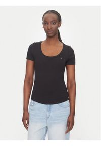 Tommy Jeans T-Shirt Essential DW0DW20916 Czarny Regular Fit. Kolor: czarny