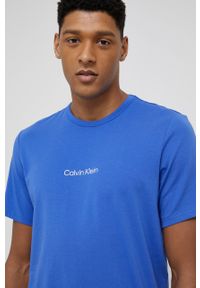 Calvin Klein Underwear T-shirt piżamowy gładka. Kolor: niebieski. Materiał: dzianina. Wzór: gładki #4