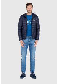 EA7 Emporio Armani - EA7 Granatowa męska kurtka puchowa, Rozmiar S. Kolor: niebieski. Materiał: puch #8