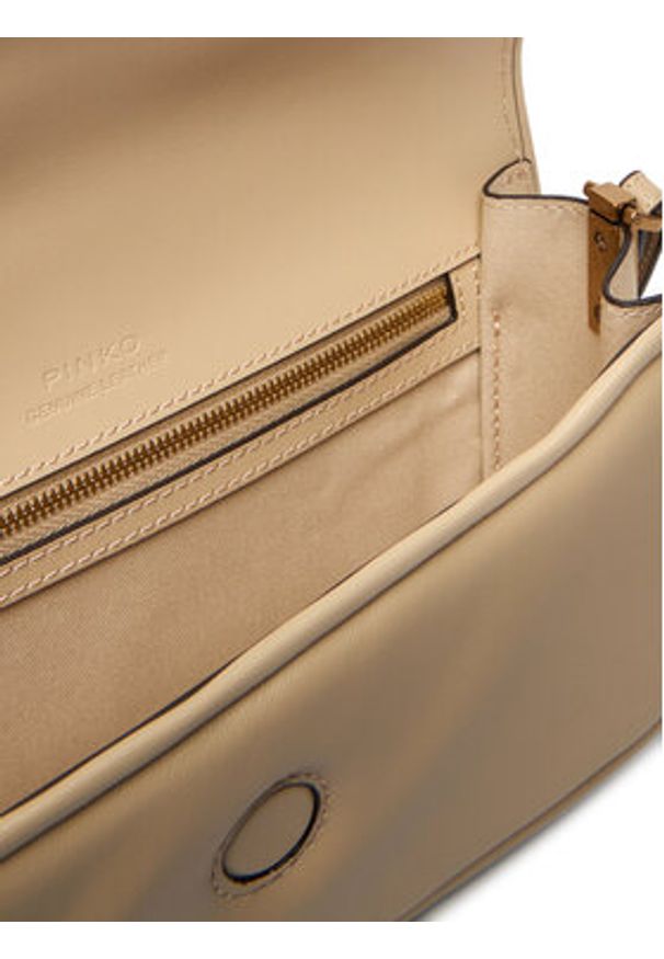 Pinko - PINKO Torebka Love Box Baguette Al 25-26 PLTT 105083 A26L Beżowy. Kolor: beżowy. Materiał: skórzane