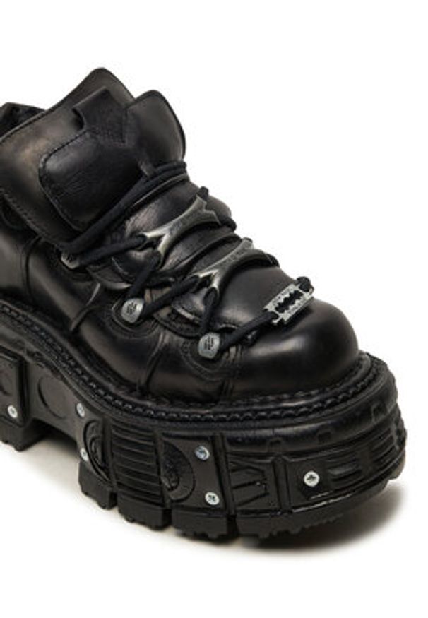 NEW ROCK Sneakersy M-TANK106-C2 Czarny. Kolor: czarny. Materiał: skóra