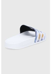 adidas Originals Klapki Adilette H00151 damskie kolor biały. Kolor: biały. Materiał: materiał, guma. Obcas: na obcasie. Wysokość obcasa: niski #2