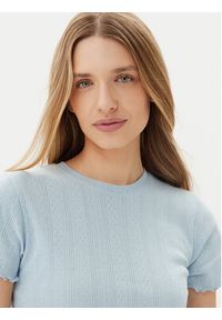 Pieces T-Shirt Fia 17155480 Błękitny Regular Fit. Kolor: niebieski. Materiał: bawełna #4