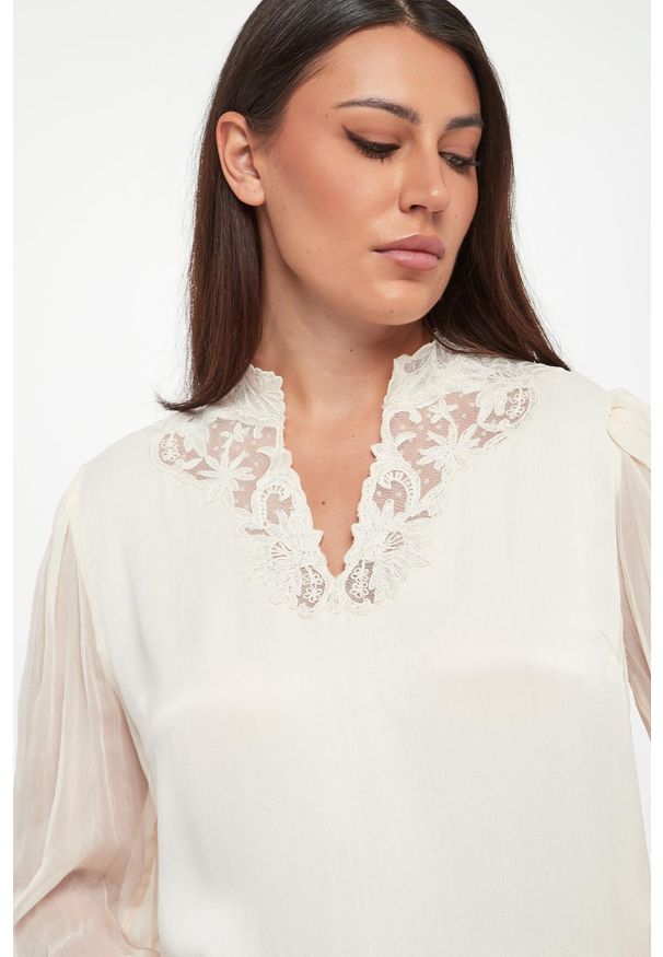 Twinset Milano - Bluzka damska z wiskozowej krepy TWINSET. Materiał: wiskoza