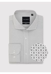 Pako Lorente - PAKO LORENTE - Biała koszula męska w mikrowzór. Kolor: biały. Materiał: bawełna, elastan. Długość rękawa: długi rękaw. Długość: długie #4