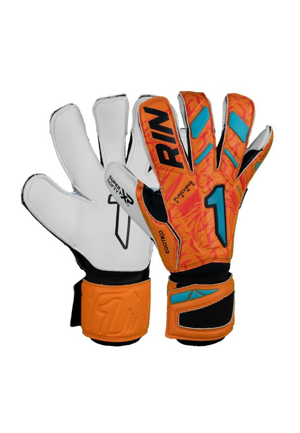 RINAT - Dziecięce rękawice bramkarskie Rinat Egotiko Vengador Prime. Kolor: pomarańczowy. Sport: piłka nożna