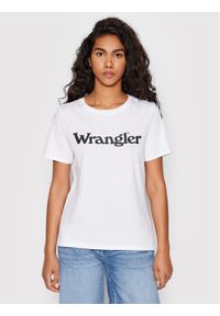 Wrangler T-Shirt W7N4GH989 112146405 Biały Regular Fit. Kolor: biały. Materiał: bawełna