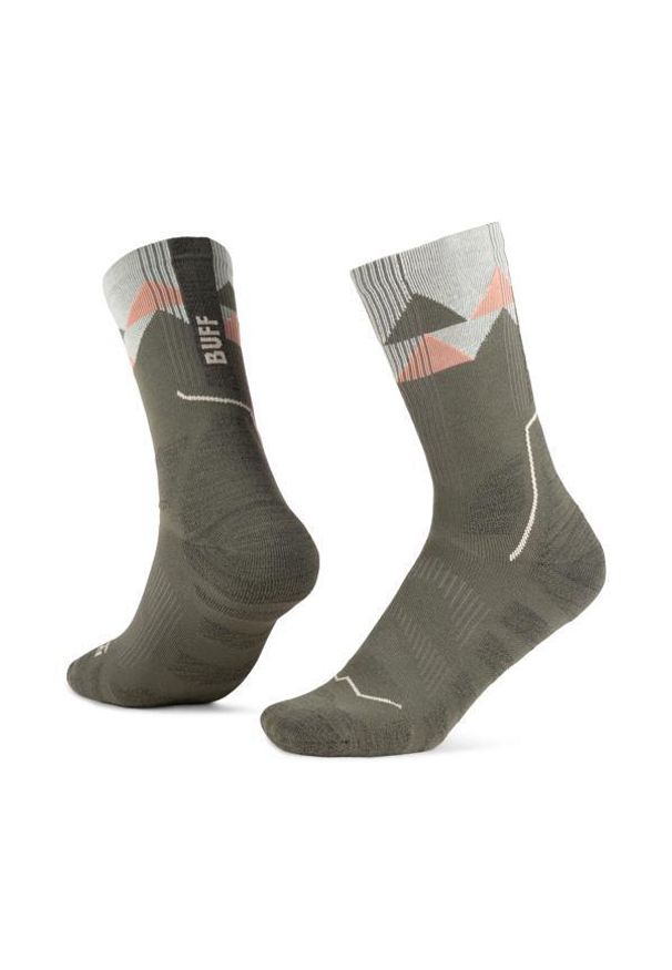 Buff - Skarpetki sportowe dla dorosłych Thermonet Crew Socks. Kolor: zielony. Materiał: poliester, poliamid, elastan. Sport: narciarstwo