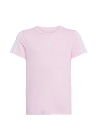 Adidas - Koszulka Training Essentials 3-Stripes Kids. Kolor: biały, wielokolorowy, różowy. Technologia: ClimaCool (Adidas)