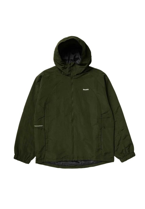 Kurtka turystyczna męska HUF Set Shell. Typ kołnierza: kaptur. Kolor: zielony. Materiał: nylon. Sport: turystyka piesza