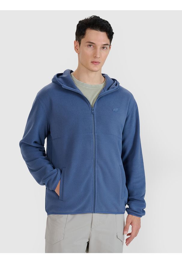 4f - 4F Polar regular z kapturem męski - granatowy XL. Typ kołnierza: kaptur. Kolor: niebieski. Materiał: polar. Wzór: gładki. Sezon: zima. Sport: narciarstwo, turystyka piesza, wspinaczka, snowboard