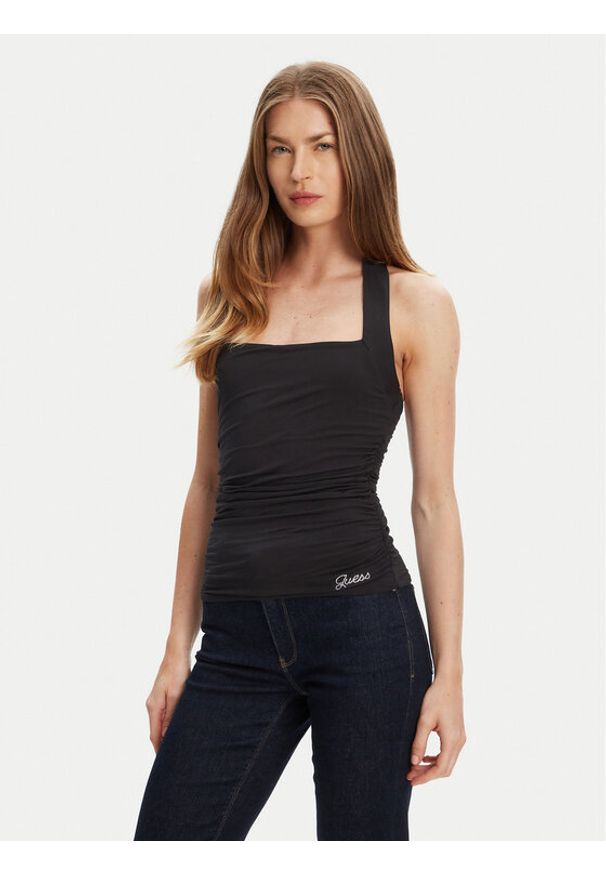 Guess Top W5YP28 KACM2 Czarny Regular Fit. Kolor: czarny