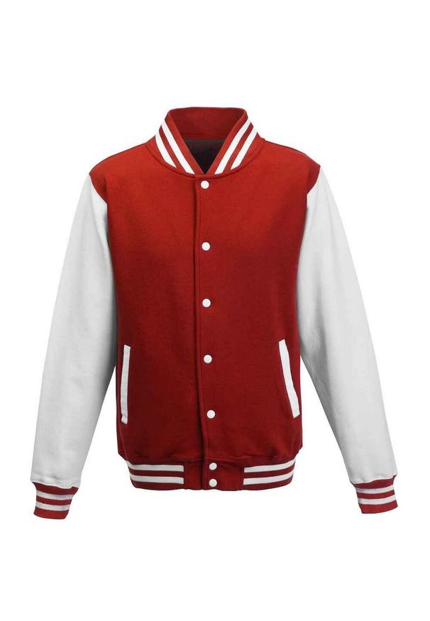 AWDIS - Kurtka Unisex Varsity Dla Dorosłych Z Polibawełny. Kolor: czerwony, wielokolorowy, brązowy
