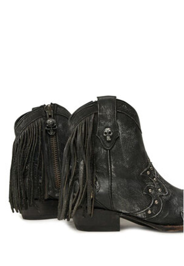 NEW ROCK Kowbojki M-WSTM003-S1 Czarny. Kolor: czarny. Materiał: skóra. Styl: rockowy