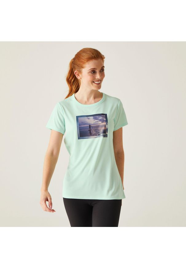 Regatta - Fingal VIII damska koszulka. Kolor: niebieski. Materiał: tkanina. Sport: turystyka piesza