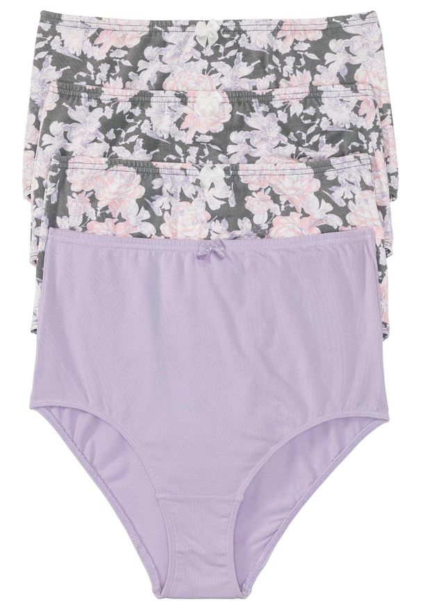 bonprix - Figi z wysoką talią (4 pary). Kolor: fioletowy