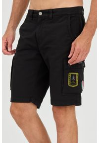 Aeronautica Militare - AERONAUTICA MILITARE Czarne męskie bermudy Frecce Tricolori, Rozmiar M. Kolor: czarny #5
