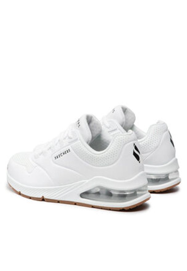 skechers - Skechers Sneakersy Uno 2 155543/WHT Biały. Kolor: biały. Materiał: skóra