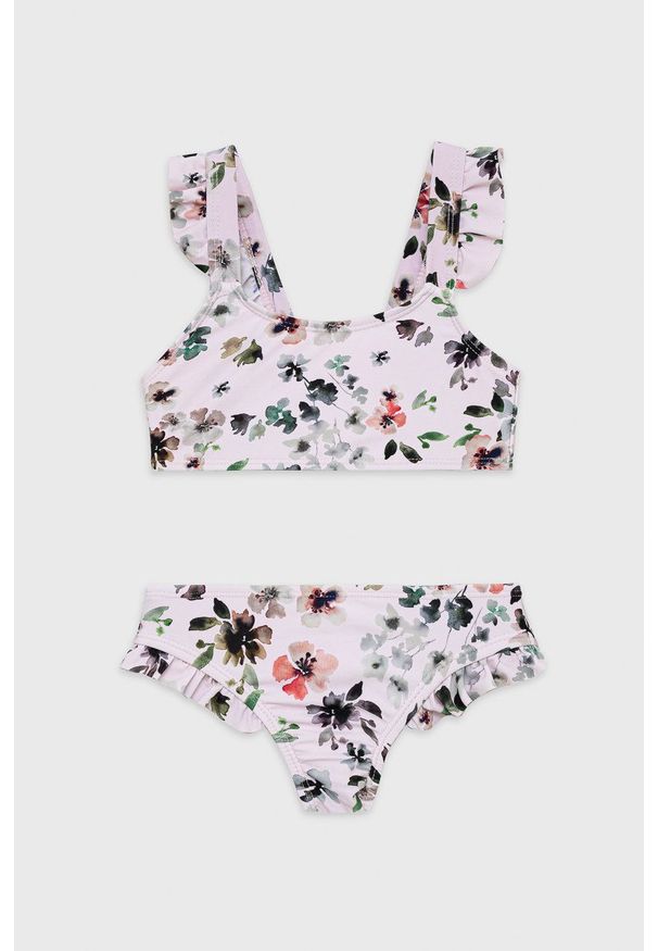 Name it dwuczęściowy strój kąpielowy dziecięcy kolor różowy. Kolor: różowy. Materiał: dzianina. Rodzaj stanika: odpinane ramiączka